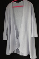 Eileen Fisher 1X Light Blue Wool Knit Crepe Shell Cardigan Sweater