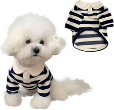 Dog Clothes, Designer Boy Polo Shirt for Small Medium Dogs, Soft Puppy Outfit, B