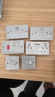 Selection of Kitchen Electric Sockets and Switches Job Lot matching screws