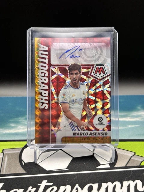 2022 PANINI Mosaic La Liga Soccer Red PRIZM Autograph Card Asensio Real Madrid