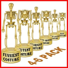 4 Piece Halloween Skeleton Trophy Set - Fun Awards for Costume Contests