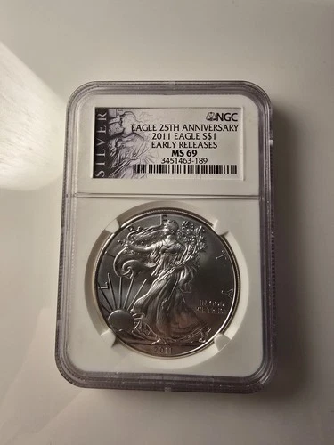 2011 American Silver Eagle U.S. Mint NGC MS69 Early Releases 1 oz .999 Silver