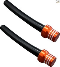 2 PCS Breather Hose Gas Fuel Tank Cap, CNC One Way Tank Valve Vent Tube Orange