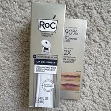 RoC Derm Correxion Lip Volumizer Lip Plumper HA Peptide Clear Gloss 0.34oz