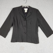 XOXO Blazer Womens Medium Black Notch Lapel Single Breasted 3-Button Business