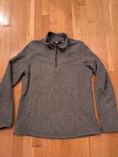 The North Face Glacier Fleece Women Large Gray 1/4 Zip Outdoor Mid Layer Hiking