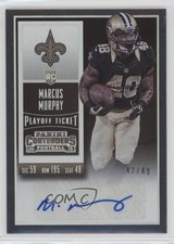 2015 Contenders Rookie Playoff Ticket 42/49 Marcus Murphy (Team Logo) Auto 0a1
