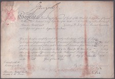 KING GEORGE IV (GREAT BRITAIN) - MILITARY APPOINTMENT SIGNED 11/24/1825