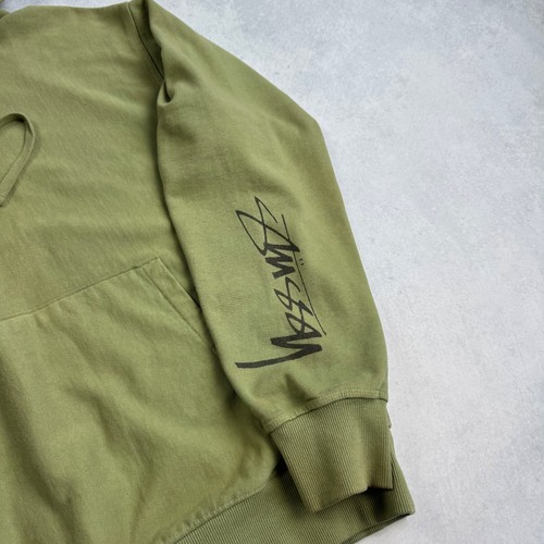 STUSSY STACKED PIGMENT GEFÄRBT ARTISCHOCKENGRÜN HOODIE HERREN GRÖSSE LARGE - Bild 9 von 10