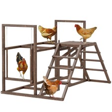 PawHut Chicken Activity Play Set with Perches, Swing, Ladder, Coffee