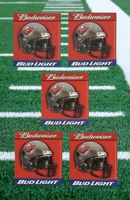 Five (5) Tampa Bay Buccaneers Anheuser Busch 2000 Vintage Bud Light Stickers New