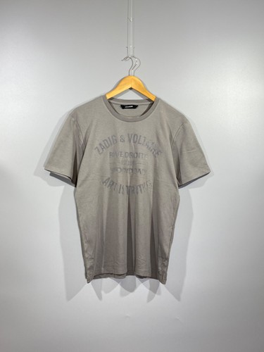 ZADIG & VOLTAIRE Herren T-Shirt grau Samt Print "TOMMY CL BLASON FLOCK" Baumwolle M - Bild 3 von 14