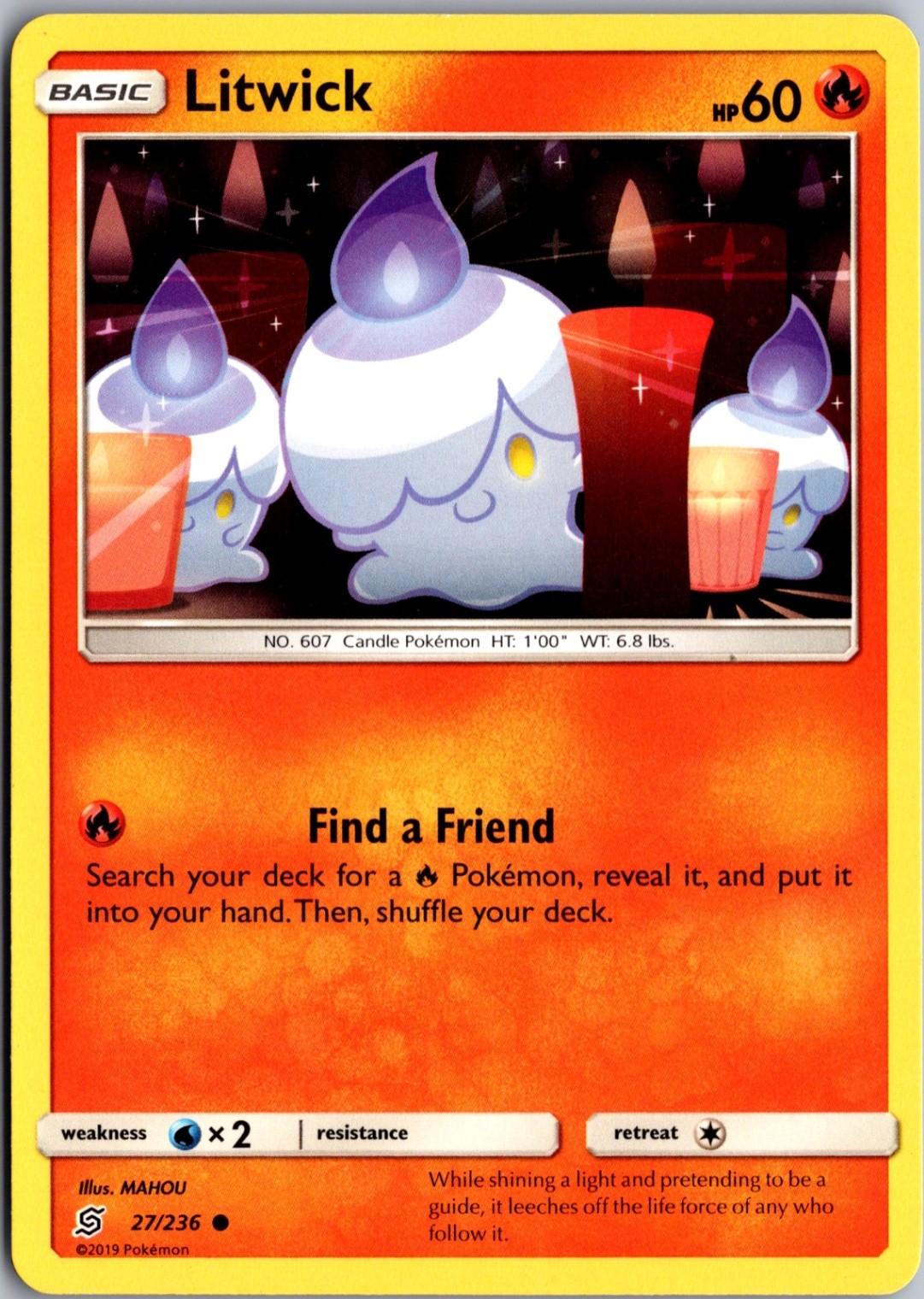 Litwick 27/236 Common Unified Minds Lightly Played Pokemon Card TCG Single
