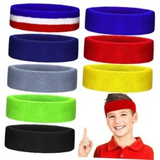 8 Pcs Boys Headbands for Sports Kids Sweatbands Youth Basketball Headbands