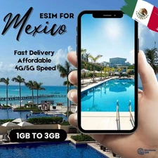 Mexico eSIM 1GB to 3GB | 4G/5G Data Plan | Cheap | Same-Day Delivery