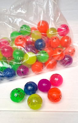 Neon Flummi 30 mm bunt - gemischte Farben Springball ,Gummiball, hüpfen, N 80