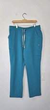 FIGS Yola Skinny Scrub Pants Large Blue 11-Pocket Yoga Waist Straight Leg
