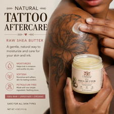 Natural Tattoo Aftercare Balm Raw Shea Butter Lotion Safe Petroleum Free 4 oz