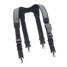 Men'S Universal Sized Gray Polyester Padded Tool Belt Suspenders