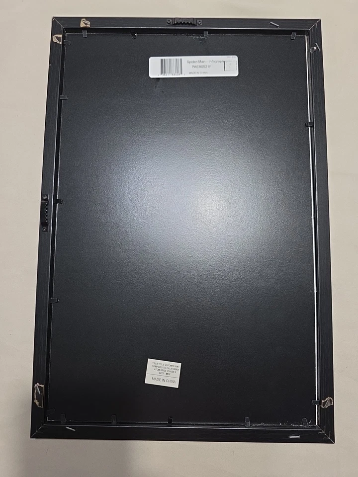 INFOGRAFÍA DE SPIDER-MAN 13x19 PÓSTER GELCOAT ENMARCADO PELÍCULA MARVEL COMICS ESLINGA WEB Foto 2 de 4