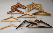 36 VINTAGE WOODEN HANGERS ASSORTMENT