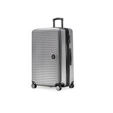 77cm Silver Matt Hard Shell Luggage 130L Expandable Spinner TSA Combination Lock
