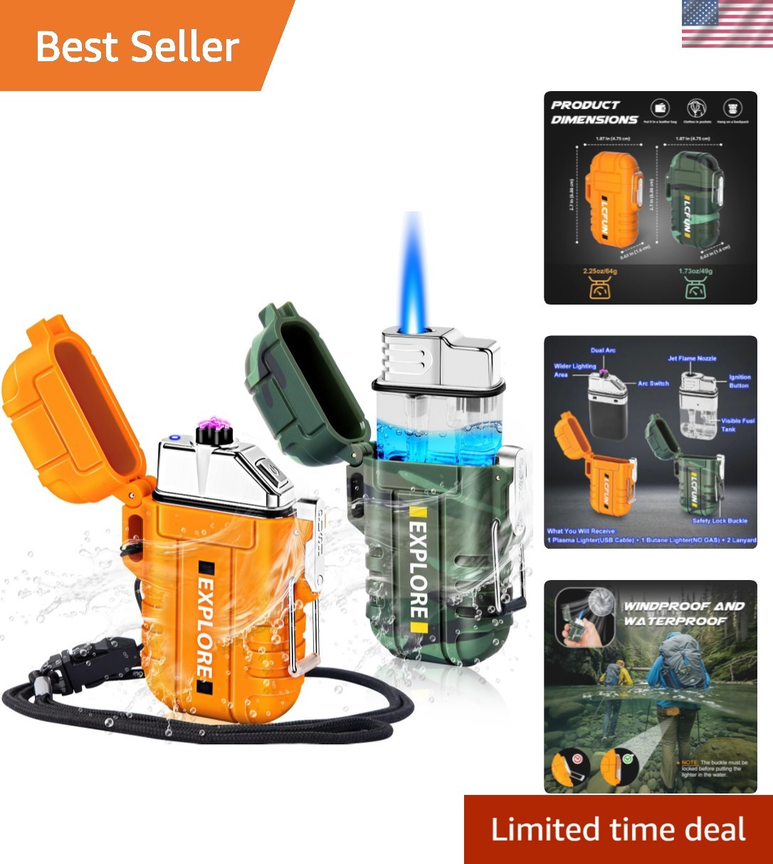 , Windproof Torch Lighters Butane Refillable...