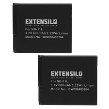 2x Batteria per Canon PowerShot SX410 IS A4000 SX400 IS A4000 IS A4050 600mAh 3,7V