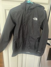 The North Face black Raincoat/jacket w/ hood KIDS size Large 14/16 barely used 