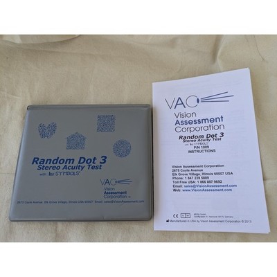 VAC Random Dot 3 Stereo Acuity Test Lea Symbols P/N 1009 Vision Assessment