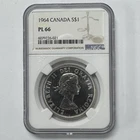 1964 Canada Silver Dollar NGC PL66 QEII $1 Prooflike Coin