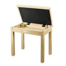  Piano Bench with Storage, Solid Wood Keyboard Bench Piano Light Wood Color