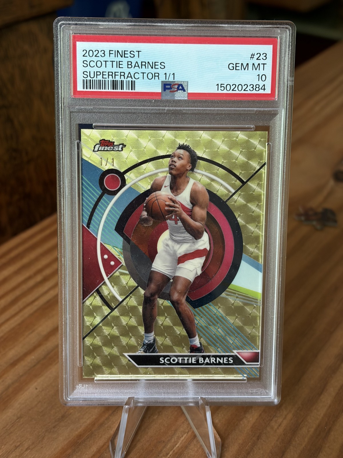 2023-24 Topps Finest Scottie Barnes Common Superfractor 1/1 PSA 10