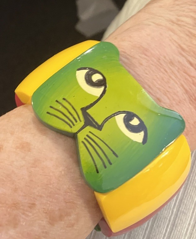 Bracelet Stretch Bangle Multi Color Squared Cats … - image 7