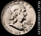 1958-D Franklin Half Dollar- FBL- Choice Gem Brilliant Unc+++ Luster #K591