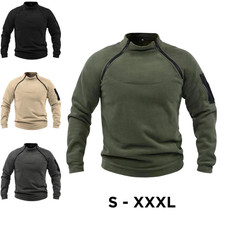 Herren Sweatshirt Fleecepullover Fleece Half  Pullover Stehkragen Langarm DE