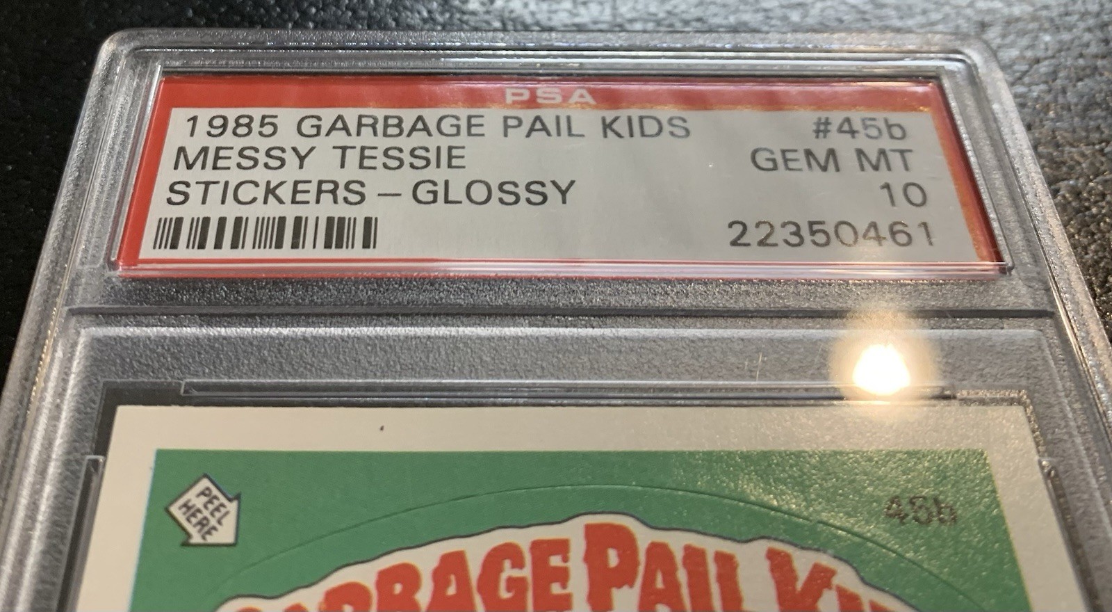 1985 Garbage Pail Kids OS2 Messy Tessie 45b PSA 10 GEM MINT-RARE GLOSSY CARD TWT view 6
