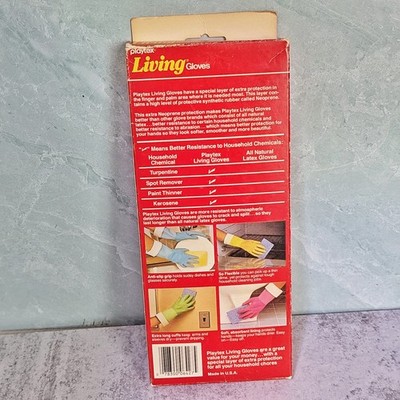 Gants Ménage Vintage Playtex Living, Latex Jaune, Taille Small (jusqu'à 7), Neuf USA