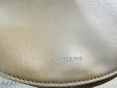 Matt and Nat beige Faux Leather Crossbody Bag, Satchel, Top Handle, Adjustable