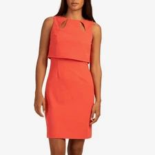 Trina Turk Electric Dress Vibrant Cutout Dress, Coral, Size 10, NWT