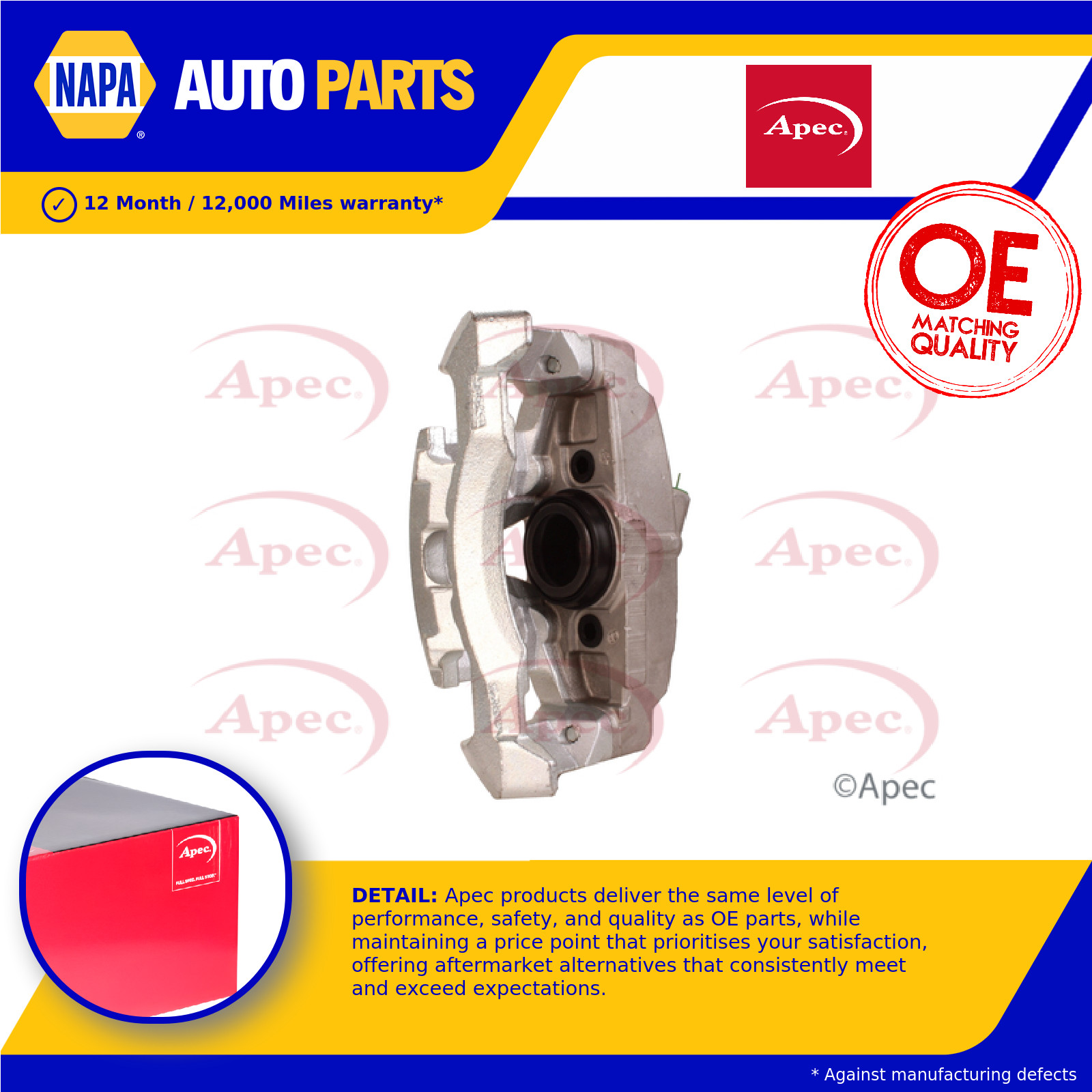 Brake Caliper fits VOLVO V70 Mk3 2.0D Front Left 07 to 16 36000151 Apec Quality