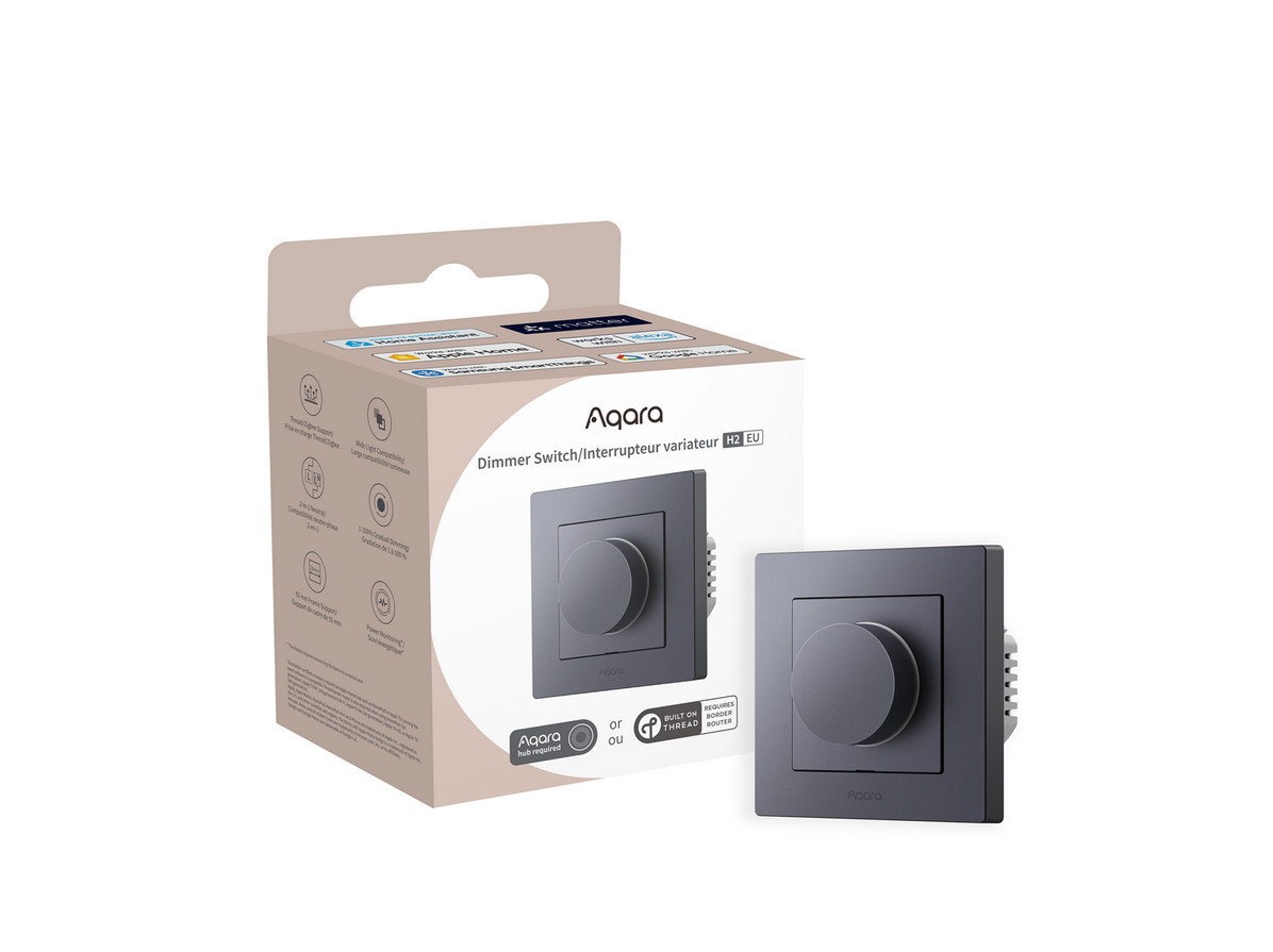 Aqara KD-R01D-G H2 EU Dimmer, Drehknopf, Thread, Zigbee, grau - Bild 2