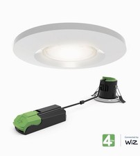 4lite WiZ Smart LED GU10 Fire Rated Downlight IP65 Bathroom Ceiling Light