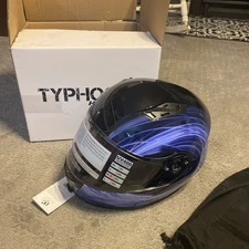 Blue Adult Modular Flip Up Snowmobile Helmet w/ Dual Lens Anti Fog Shield DOT 