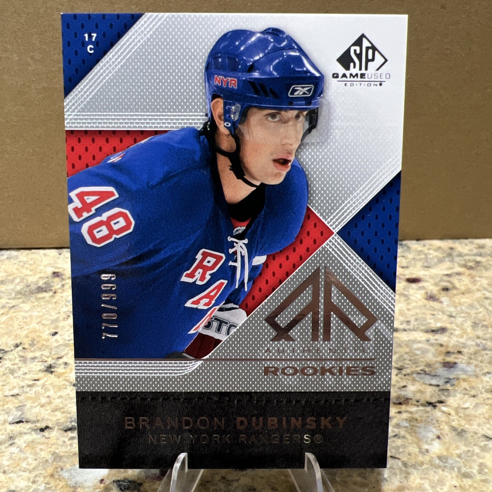 07-08 SP Game Used Authentic Rookies Brandon Dubinsky GOLD /50 New York Rangers