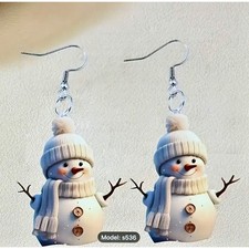 Charming Snowman Dangle Acrylic Cute Earrings