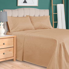 300 Thread Count Egyptian Cotton Sheet Set, Elastic Fitted Sheet, Flat Sheet, 2
