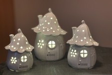 Tiziano Keramik Deko Haus LED+Timer verschiedene Größen NEU