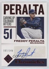 2018 Panini Chronicles Auto Red 107/149 Freddy Peralta #CA-FP Auto s3g