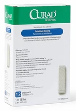 2 BOXES (24Ct) Curad CUR251318 3" x 18" Sterile Petrolatum Dressing Gauze